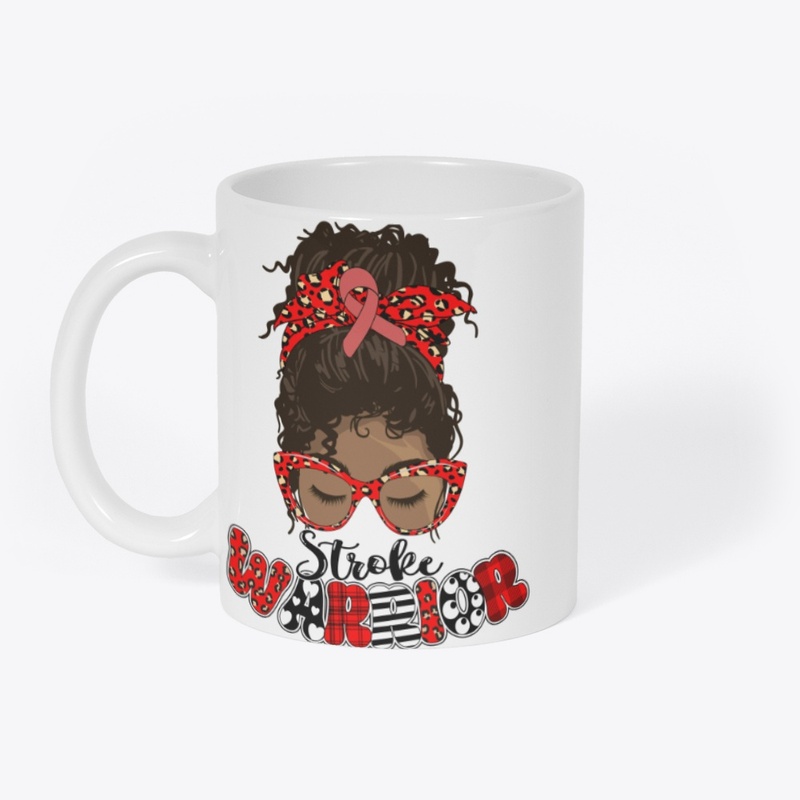 White Stroke Warrior mug with portrait design